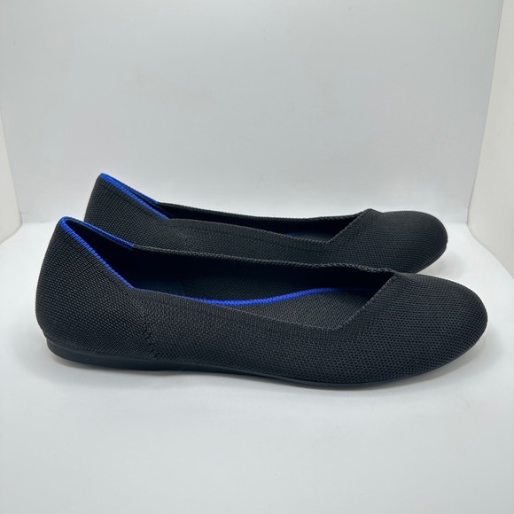 NEW Rothy’s The Flat Round Toe Knit Ballet Flat in Black Solid Women’s Sz 8 - Picture 5 of 10